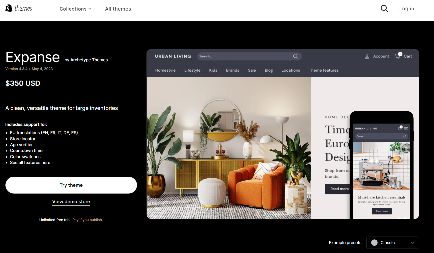 Expanse Shopify Theme